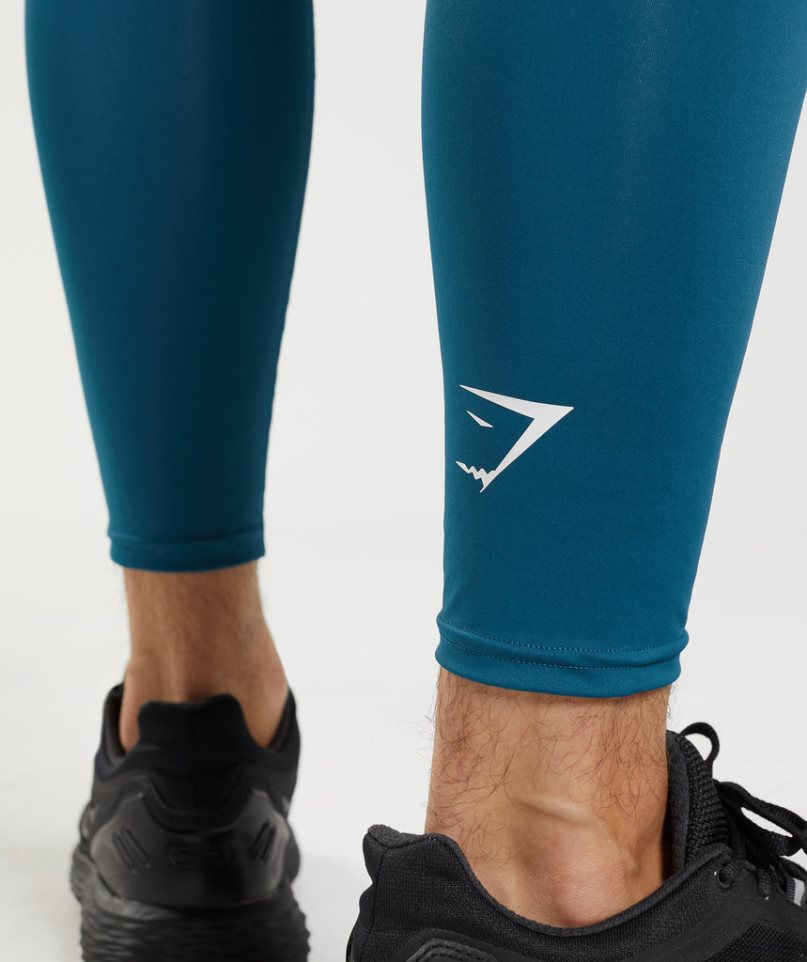 Legginsy Gymshark Element Baselayer Męskie Niebieskie | PL 237AIB